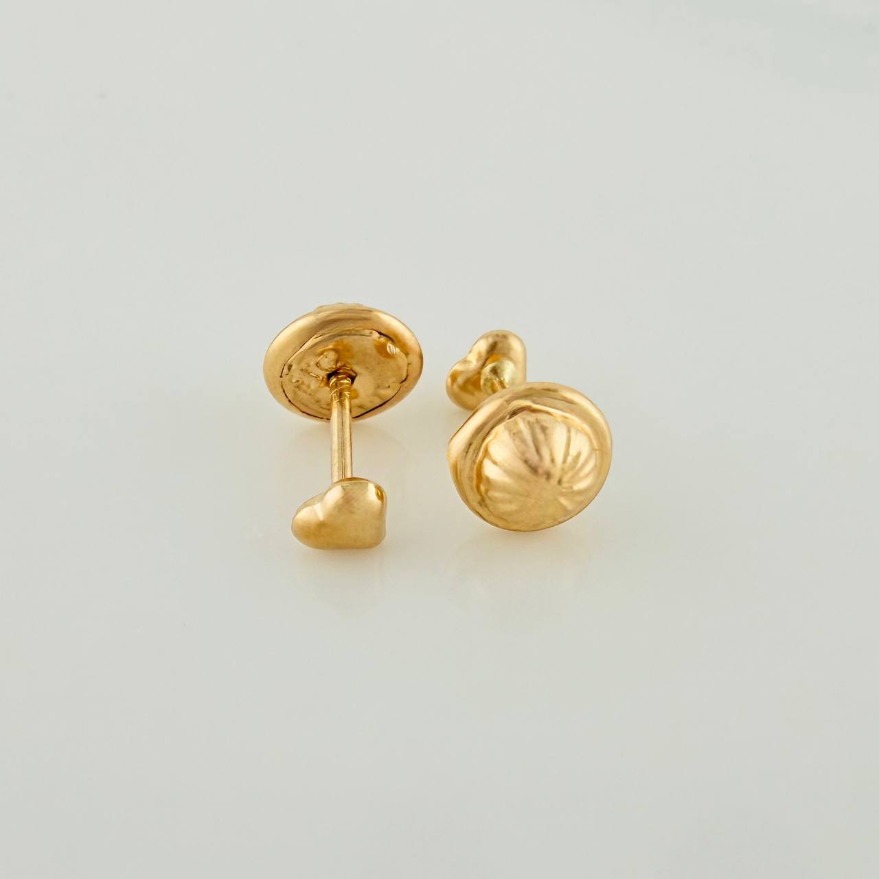 Heart Stud Earrings 0.4gr / Yellow Gold 18K &