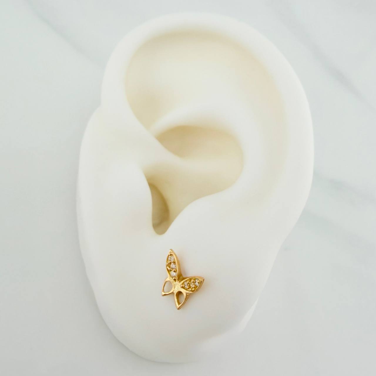 Topos Mariposa 0.75gr / 6.3mm Oro Amarillo 18K &