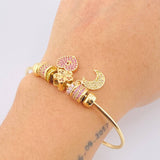 Pulso Aro Dijes 14.5gr / 7 in / Oro Amarillo 18K *