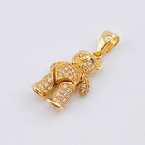 Pendant Articulated Bear 4.5gr / 1 1/4 in / Yellow Gold 18K *