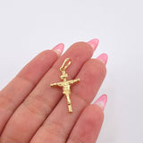 Dije Cruz Cristo 1.05gr / 1 1/4 in / Oro Amarillo 18K *