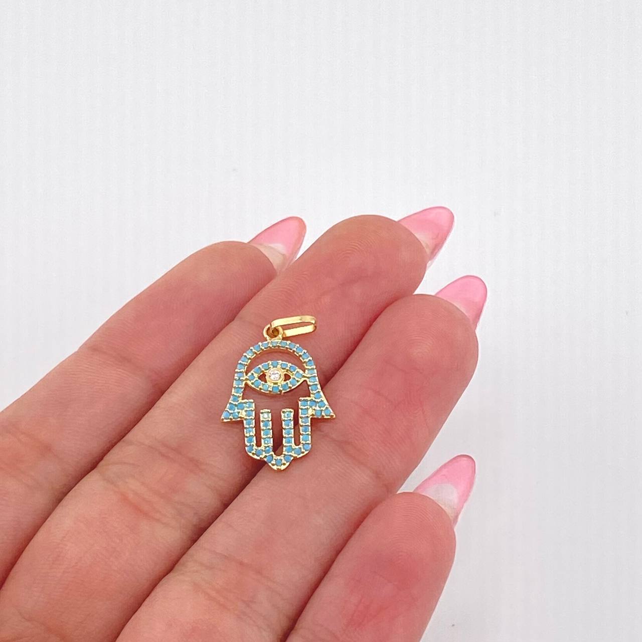 Pendant Hamsa Hand 1.2gr / 1 in / Yellow Gold 18K *
