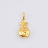 Dije Bolsa Dinero 0.55gr / 3/4 in / Oro Amarillo 18K