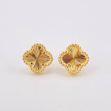 Topos Trebol Diamantado 2.6gr / 8.7mm Oro Amarillo 18K