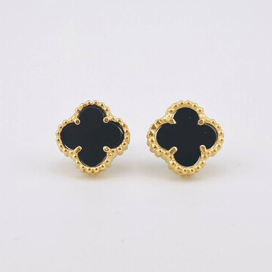 Topos Trebol Negro 2.55gr / 8.7mm Oro Amarillo 18K
