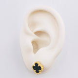 Topos Trebol Negro 2.55gr / 8.7mm Oro Amarillo 18K