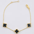 Classic Link Bracelet Black Clover 4.75gr / 7 1/2 in / 9.4mm Yellow Gold 18K