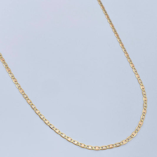 Cadena Escalera Plana 1.3gr / 17 3/4 in / 1mm Tres Oros +3 18K $