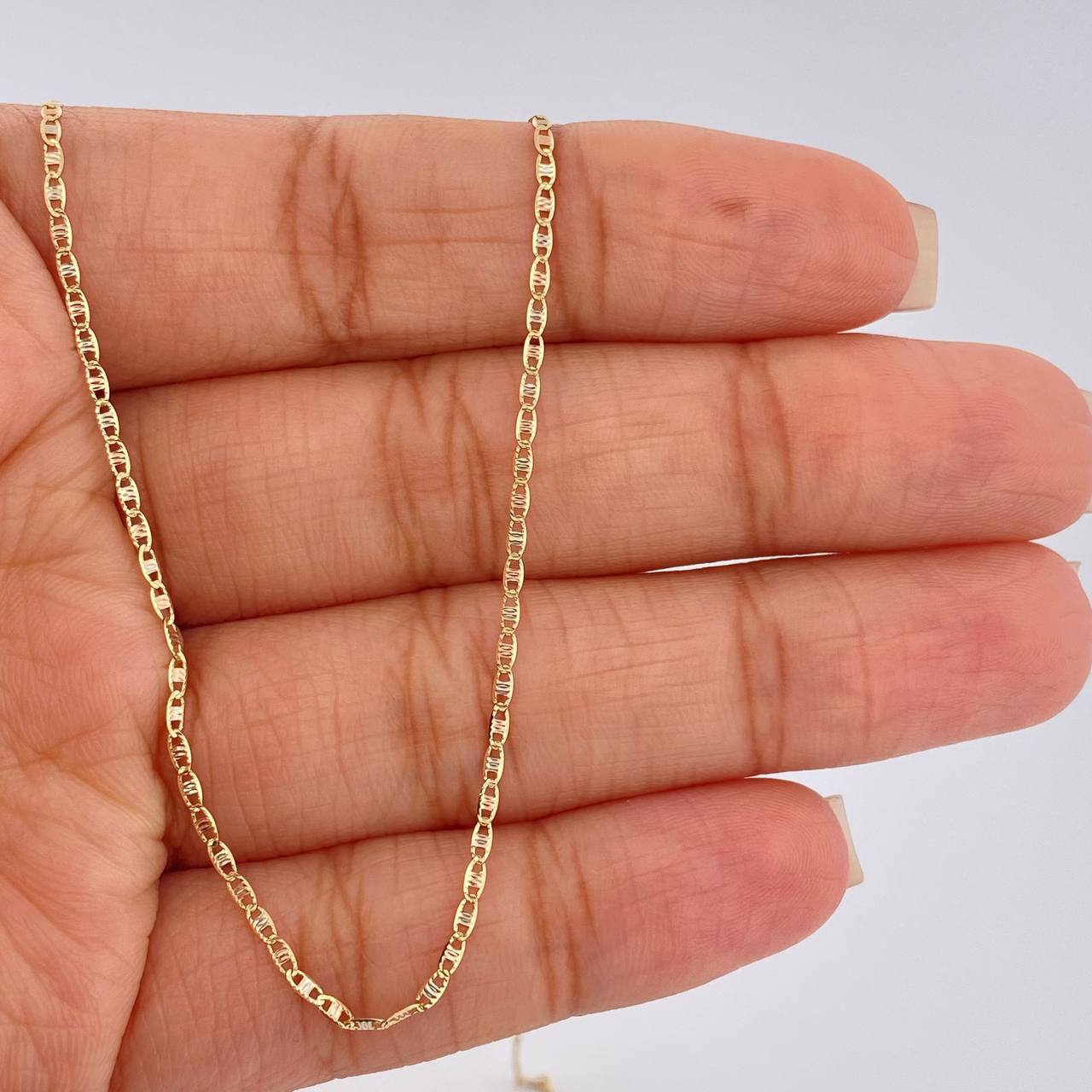 Cadena Escalera Plana 1.3gr / 17 3/4 in / 1mm Tres Oros +3 18K $