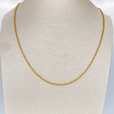 Cadena Lazo 1.05gr / 15 3/4 in / 2mm Oro Amarillo +3 18K $
