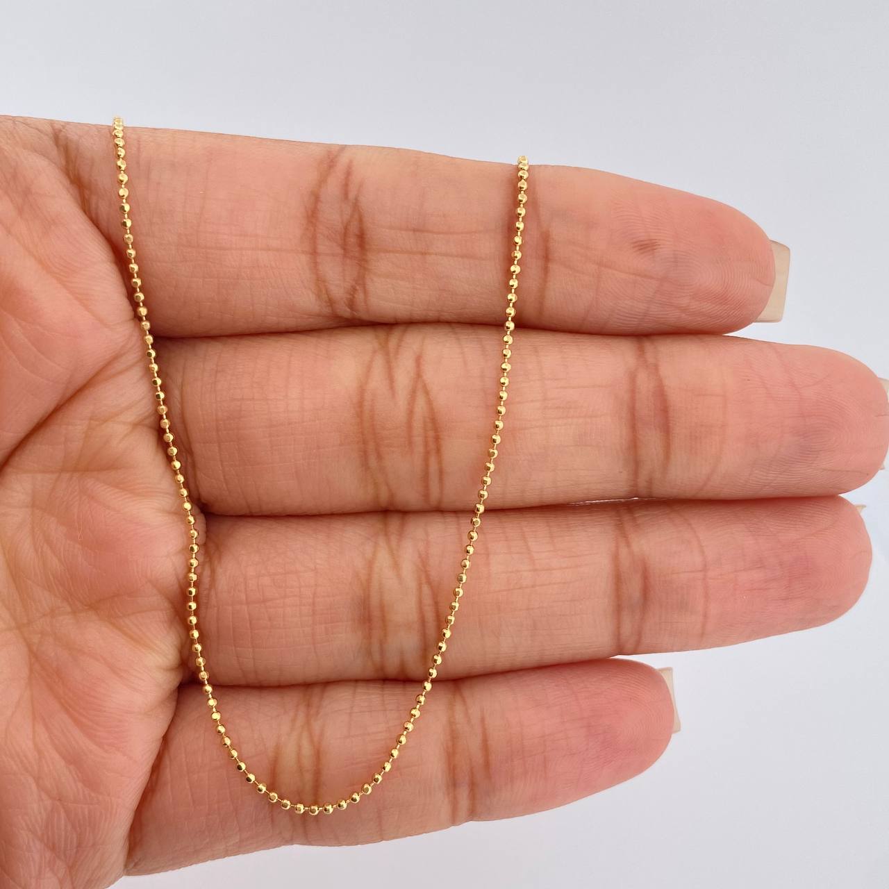 Cadena Militar 1.85gr / 17 3/4 in / 0.6mm Oro Amarillo +3 18K $