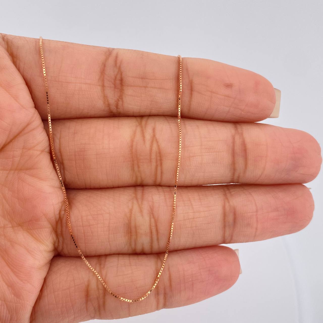 Cadena Veneciana 1.15gr / 17 3/4 in / 1mm Oro Rosa +3 18K $