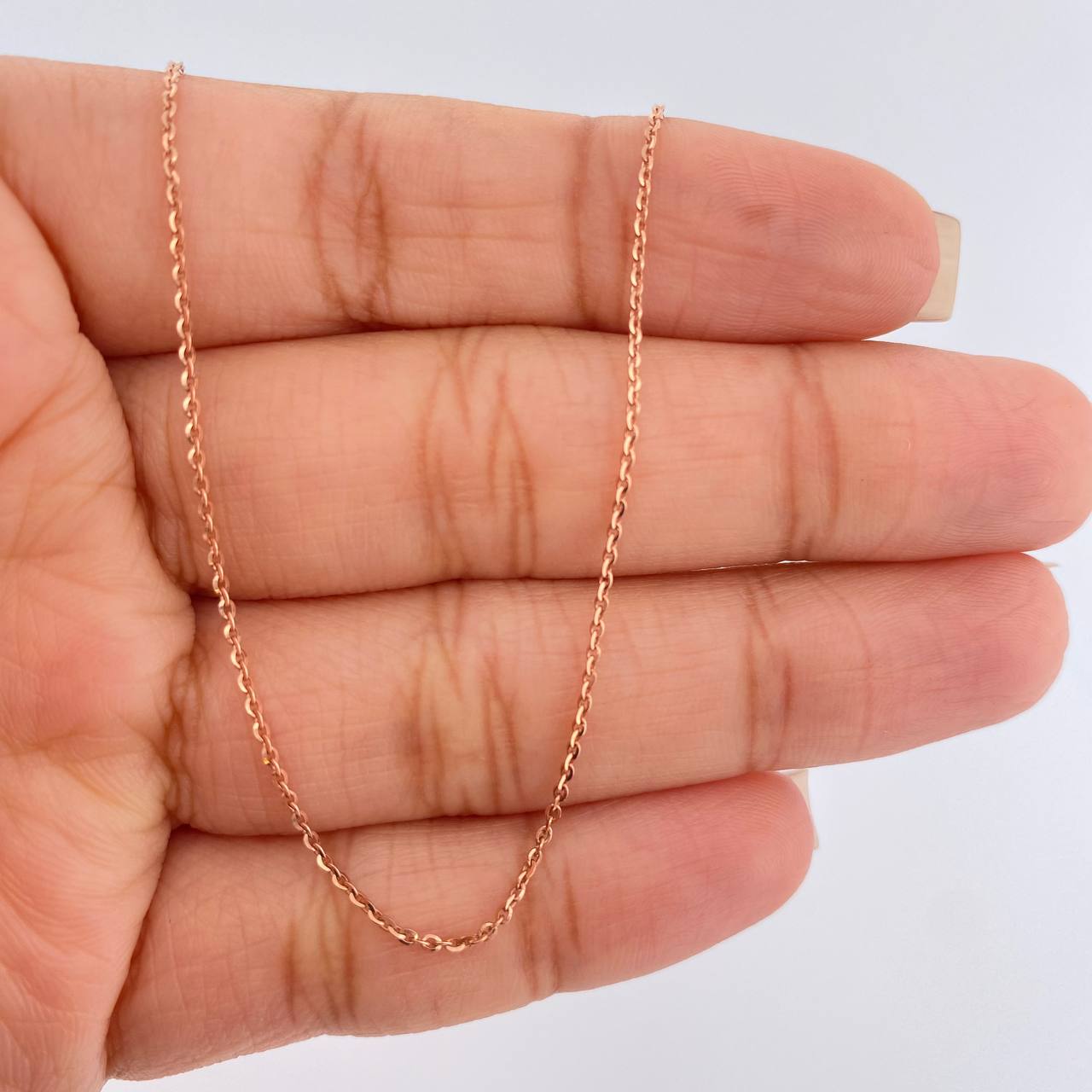 Cadena Aro Seguido 1.7gr / 19 3/4 in / 0.5mm Oro Rosa +3 18K $