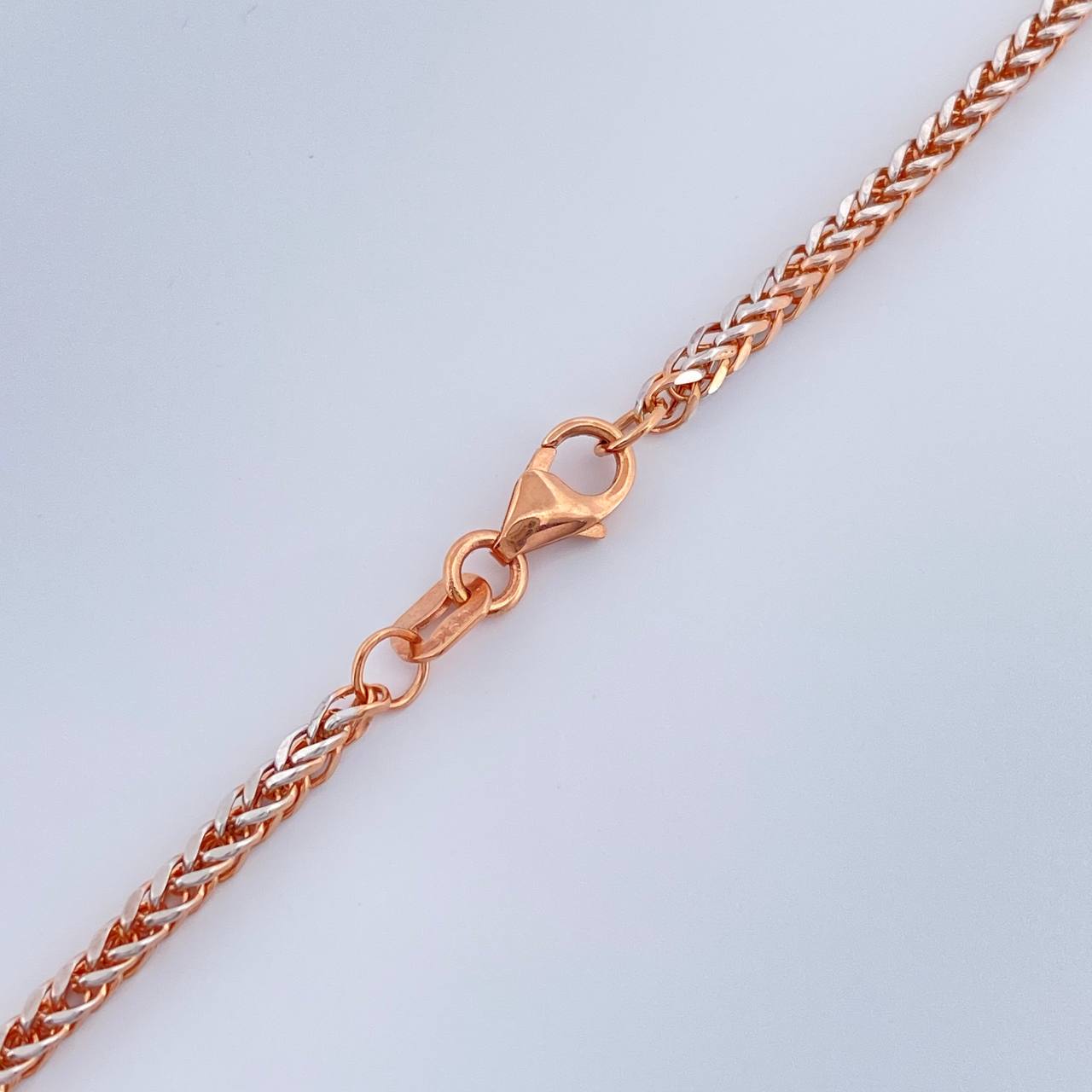 Cadena Franco 5.4gr / 23 1/2 in / 1.75mm Dos Oros Blanco Rosa +3 18K $