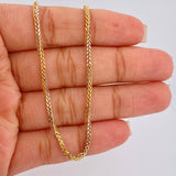 Cadena Franco 11.35gr / 23 1/2 in / 2.5mm Dos Oros Amarillo Blanco +3 18K $