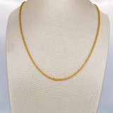 Rope Chain 0.8gr / 15 3/4 in / 2mm Yellow Gold +3 18K $
