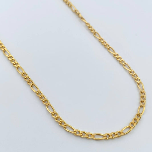 Cadena Figaro 6.5gr / 23 1/2 in / 2.93mm Oro Amarillo +1 18K $