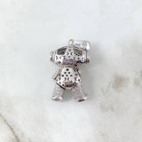 Pendant Astronaut 11.25gr / 3.8cm / White-Black Zircons White Gold *