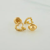 Heart Star Stud Earrings 0.85gr / 8mm Yellow Gold 18K &