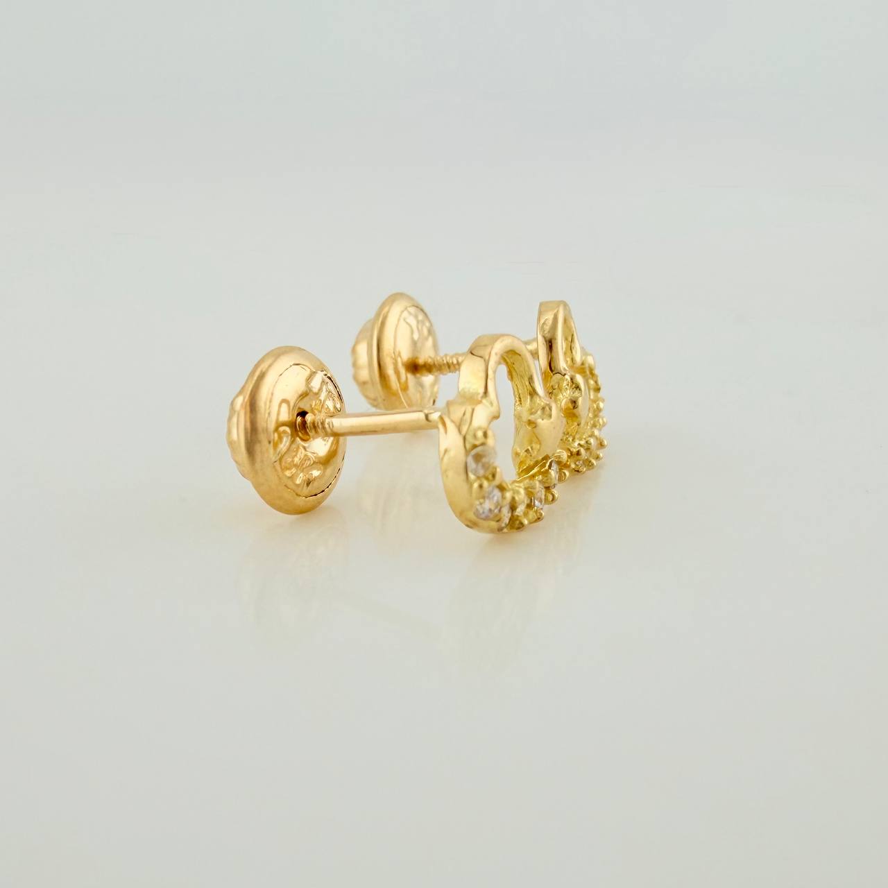 Heart Star Stud Earrings 0.9gr / 8mm Yellow Gold 18K &