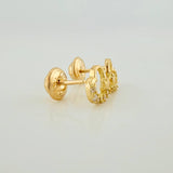 Heart Star Stud Earrings 0.85gr / 8mm Yellow Gold 18K &