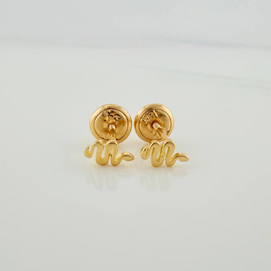 Snake Stud Earrings 0.6gr / 4mm Yellow Gold 18K &