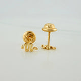 Snake Stud Earrings 0.6gr / 4mm Yellow Gold 18K &