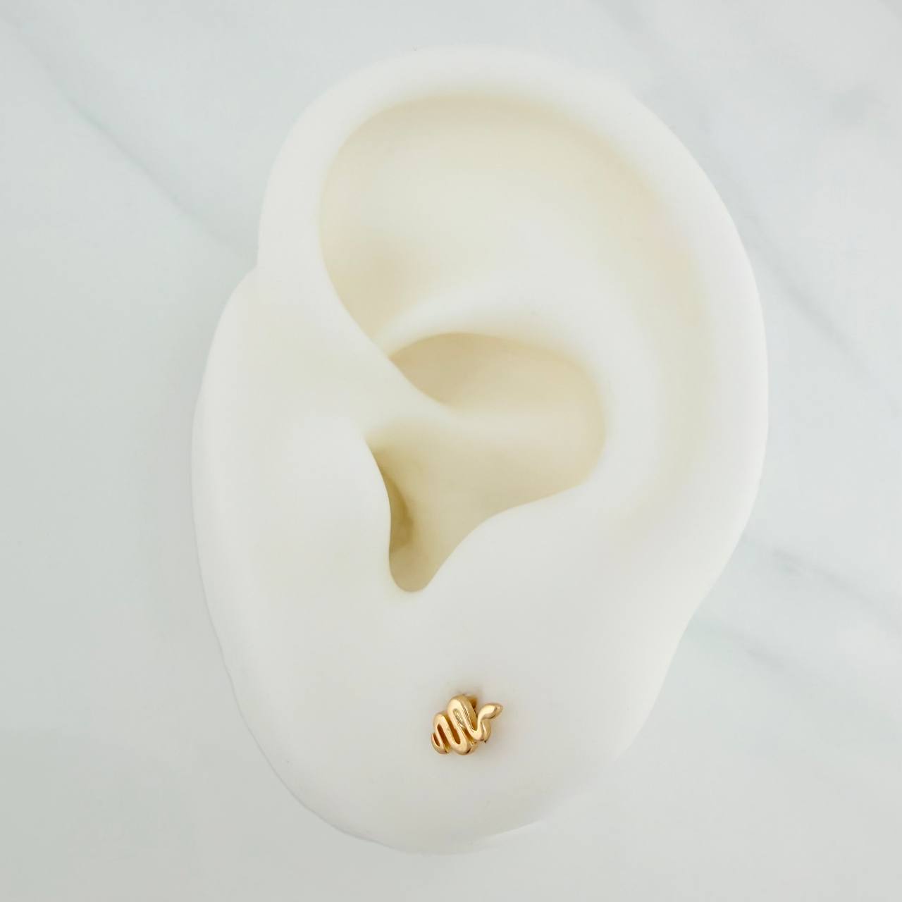 Snake Stud Earrings 0.6gr / 4mm Yellow Gold 18K &