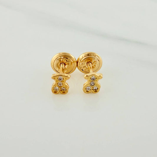 Bear Stud Earrings TS 0.65gr / 18K Yellow Gold &
