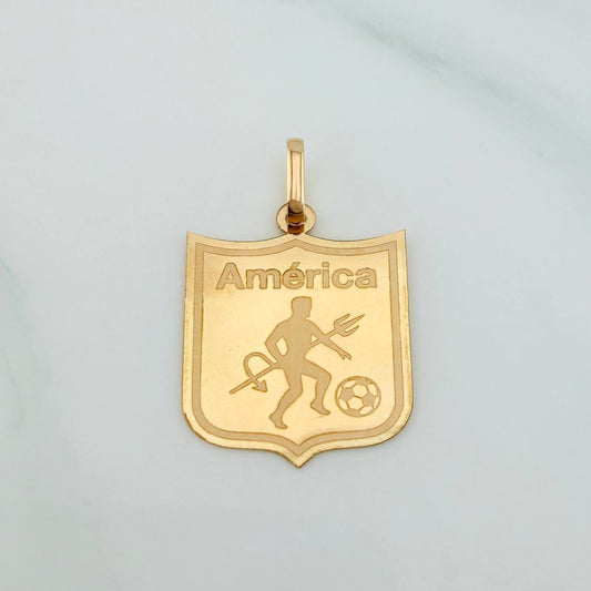 Dije Escudo America De Cali 1.4gr / 1 in / Oro Amarillo 18K &