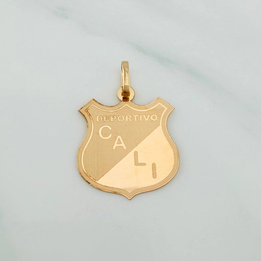 Dije Escudo Deportivo Cali 1.45gr / 1 in / Oro Amarillo 18K &
