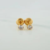 Bezel Stud Earrings 0.5gr / 3mm Yellow Gold 18K &