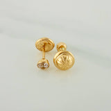 Bezel Stud Earrings 0.5gr / 3mm Yellow Gold 18K &