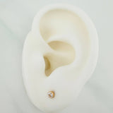 Bezel Stud Earrings 0.5gr / 3mm Yellow Gold 18K &