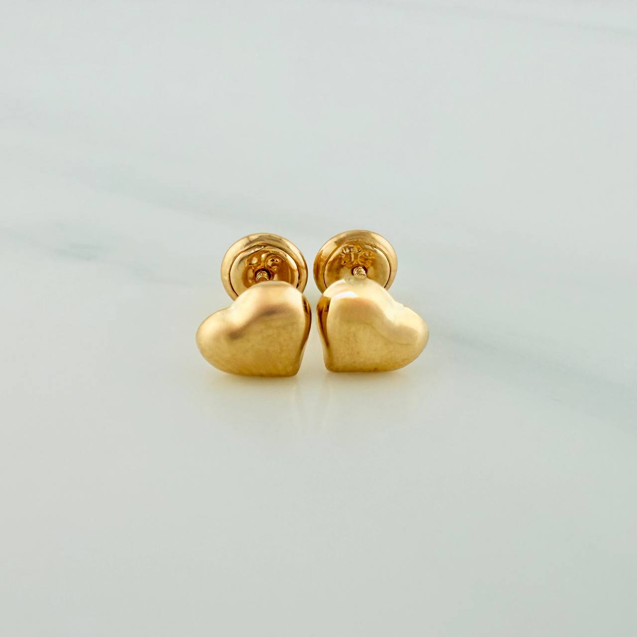 Heart Stud Earrings 0.65gr / Yellow Gold 18K &