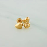 Heart Stud Earrings 0.65gr / Yellow Gold 18K &