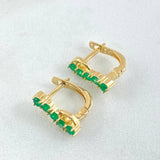 Hoop Earrings Infinite Omega Emeralds 43pts 2.35gr / 1.2cm / 18K Yellow Gold ©