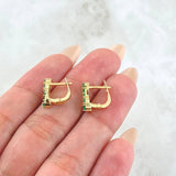 Hoop Earrings Infinite Omega Emeralds 43pts 2.35gr / 1.2cm / 18K Yellow Gold ©