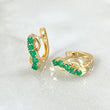 Hoop Earrings Infinite Omega Emeralds 43pts 2.35gr / 1.2cm / 18K Yellow Gold ©