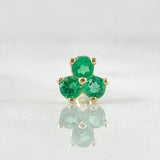 Clover Piercing Emeralds 24pts 0.6gr / 1.3cm / 18K Yellow Gold ©