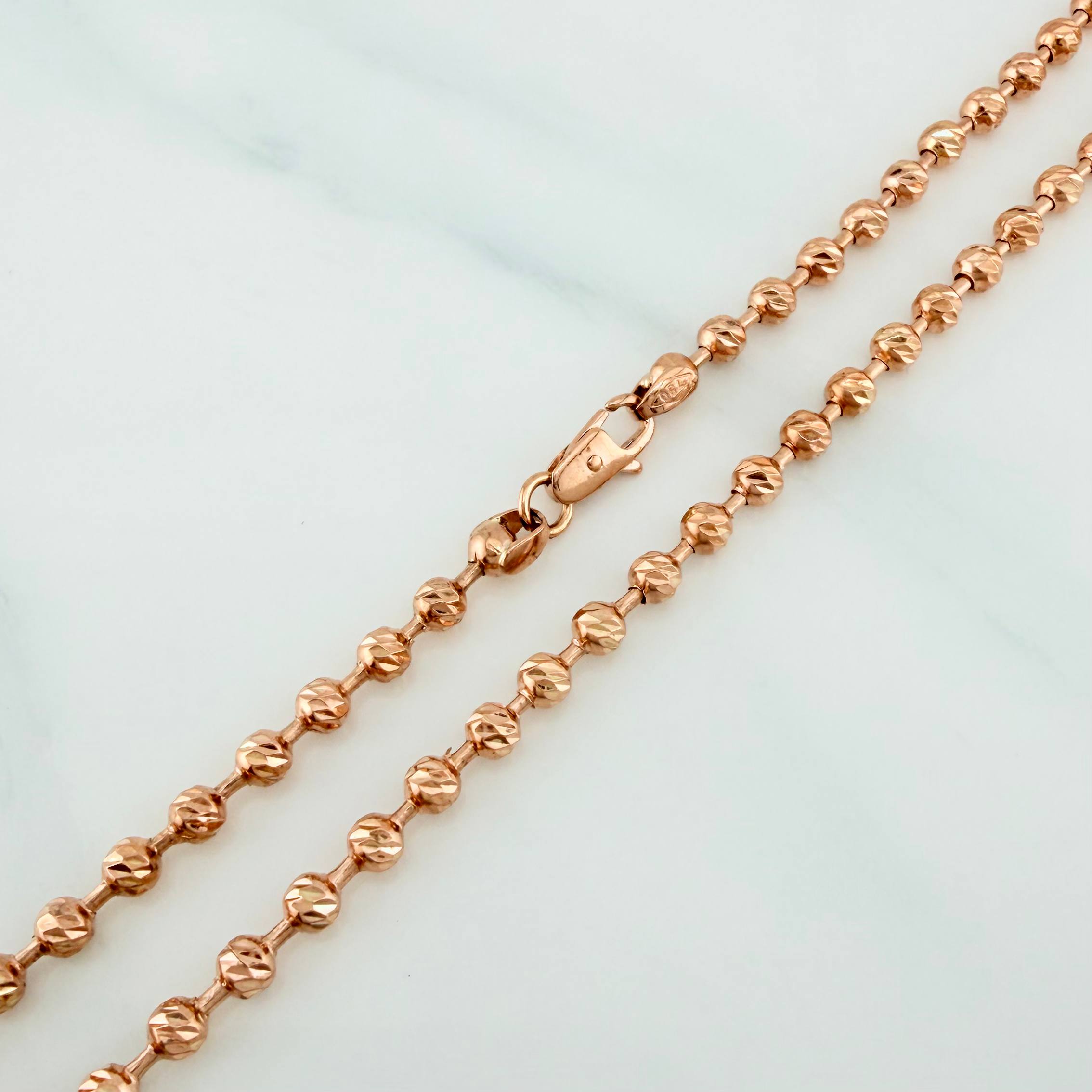 Military Chain 17.9 g / 22 3/4 in / 3 mm 18K Rose Gold