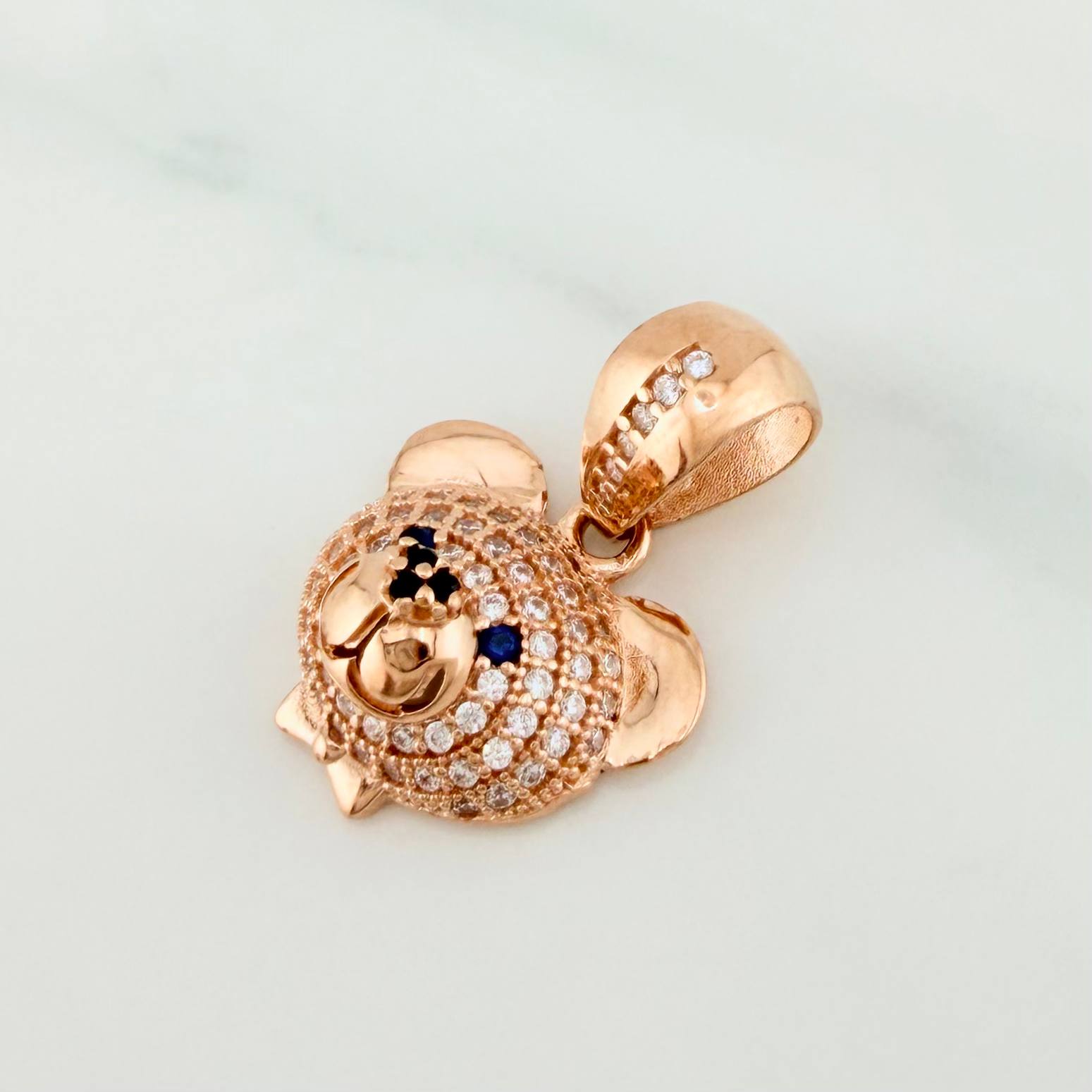 Dije Rostro Oso 3.1 g / 3/4 in Oro Rosa 18K