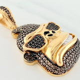 Pendant Gorilla Face 11.05 g / 1 1/2 in Three Golds Yellow White Black 18K