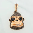 Pendant Gorilla Face 10.7 g / 1 1/2 in Two Golds White Rose 18K