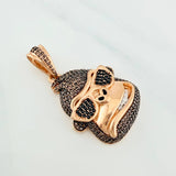 Pendant Gorilla Face 10.7 g / 1 1/2 in Two Golds White Rose 18K