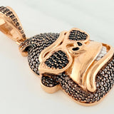 Pendant Gorilla Face 10.7 g / 1 1/2 in Two Golds White Rose 18K