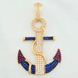 Pendant Anchor 6.85 g / 2 in Two-Tone Black Yellow 18K