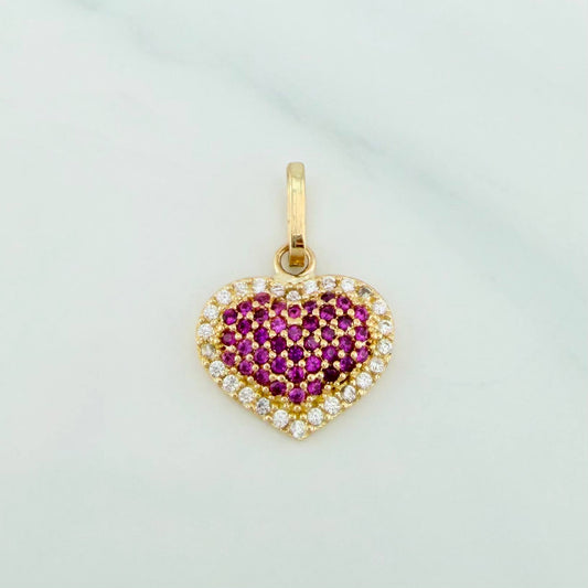 Dije Corazón Tupido 1.65 g / 3/4 in Oro Amarillo 18K