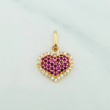 Dije Corazón Tupido 1.6 g / 3/4 in Oro Amarillo 18K