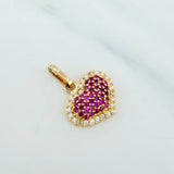 Dije Corazón Tupido 1.65 g / 3/4 in Oro Amarillo 18K